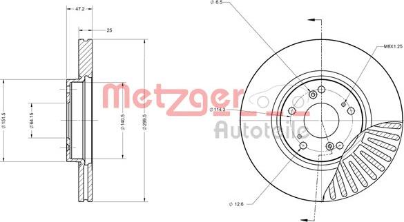 Metzger 6110572 - Гальмівний диск autozip.com.ua