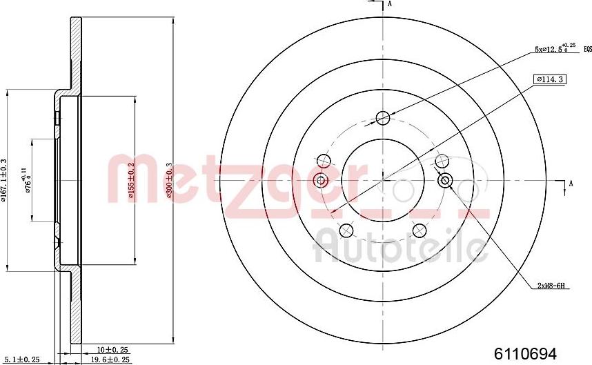 Metzger 6110694 - Гальмівний диск autozip.com.ua