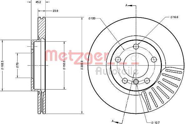 Metzger 6110691 - Гальмівний диск autozip.com.ua