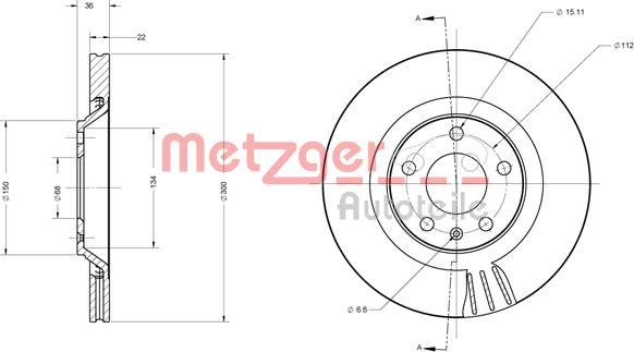 Metzger 6110697 - Гальмівний диск autozip.com.ua