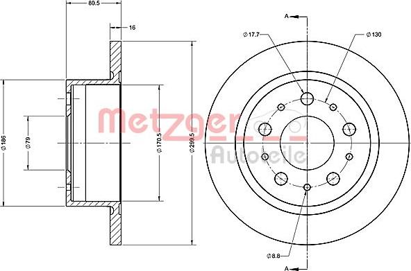 Metzger 6110647 - Гальмівний диск autozip.com.ua