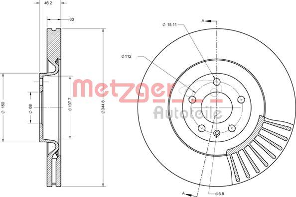 Metzger 6110669 - Гальмівний диск autozip.com.ua