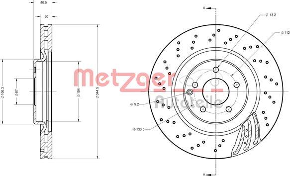 Metzger 6110614 - Гальмівний диск autozip.com.ua