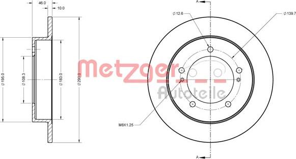 Metzger 6110685 - Гальмівний диск autozip.com.ua