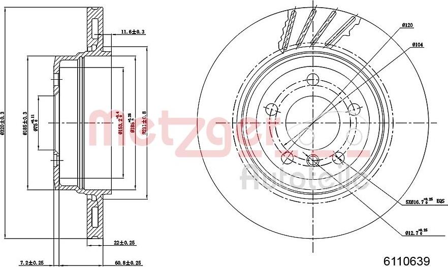 Metzger 6110639 - Гальмівний диск autozip.com.ua