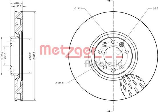 Metzger 6110628 - Гальмівний диск autozip.com.ua