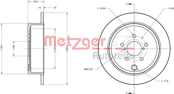 Metzger 6110099 - Гальмівний диск autozip.com.ua