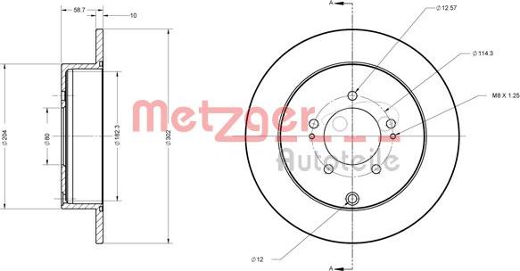 Metzger 6110197 - Гальмівний диск autozip.com.ua