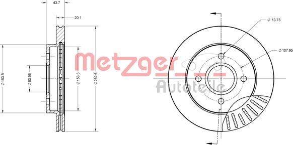 Metzger 6110157 - Гальмівний диск autozip.com.ua