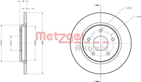 Metzger 6110120 - Гальмівний диск autozip.com.ua