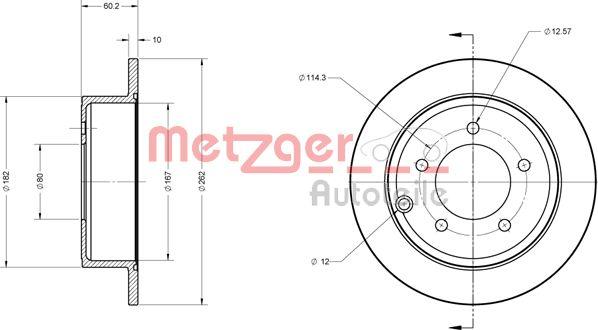 Metzger 6110122 - Гальмівний диск autozip.com.ua