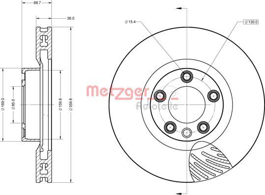 Metzger 6110854 - Гальмівний диск autozip.com.ua