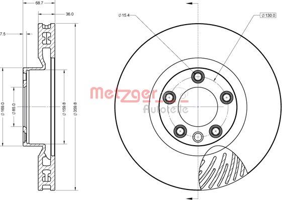 Metzger 6110853 - Гальмівний диск autozip.com.ua