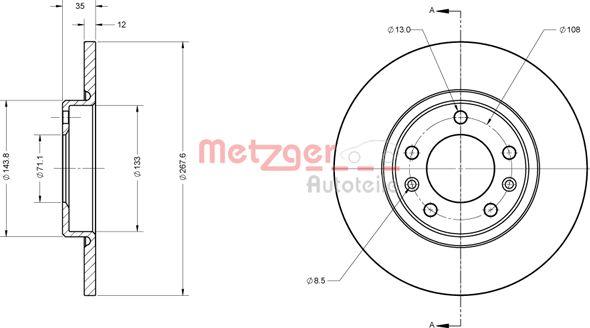 Metzger 6110815 - Гальмівний диск autozip.com.ua