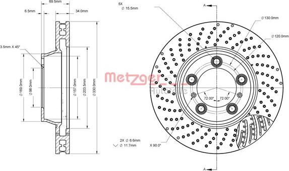 Metzger 6110881 - Гальмівний диск autozip.com.ua