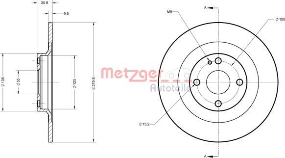 Metzger 6110833 - Гальмівний диск autozip.com.ua