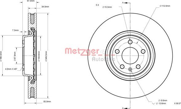 Metzger 6110876 - Гальмівний диск autozip.com.ua