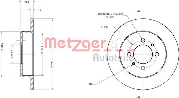 Metzger 6110398 - Гальмівний диск autozip.com.ua