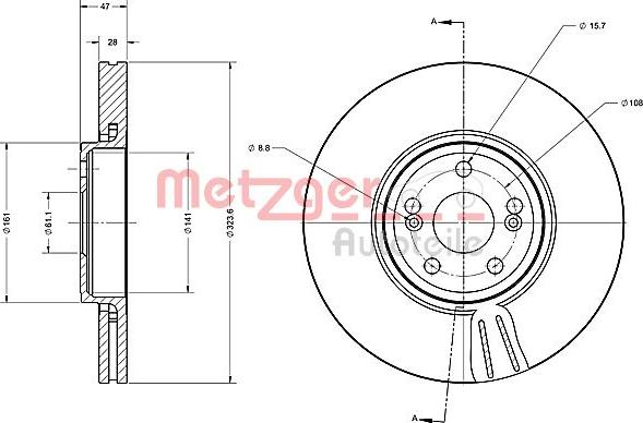 Metzger 6110349 - Гальмівний диск autozip.com.ua