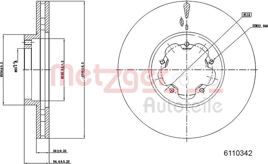 Metzger 6110342 - Гальмівний диск autozip.com.ua