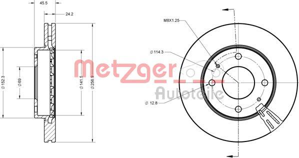 Metzger 6110358 - Гальмівний диск autozip.com.ua
