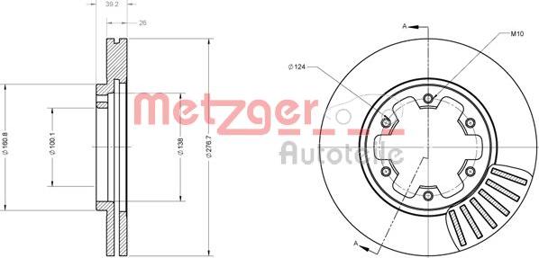 Metzger 6110357 - Гальмівний диск autozip.com.ua