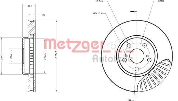 Metzger 6110315 - Гальмівний диск autozip.com.ua