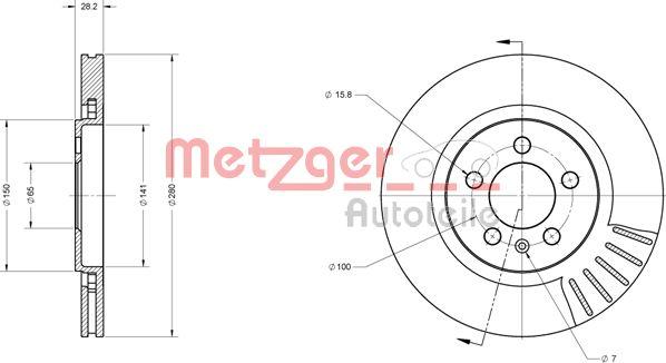 Metzger 6110385 - Гальмівний диск autozip.com.ua