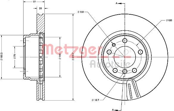 Metzger 6110383 - Гальмівний диск autozip.com.ua