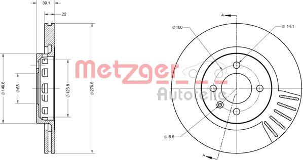 Metzger 6110337 - Гальмівний диск autozip.com.ua