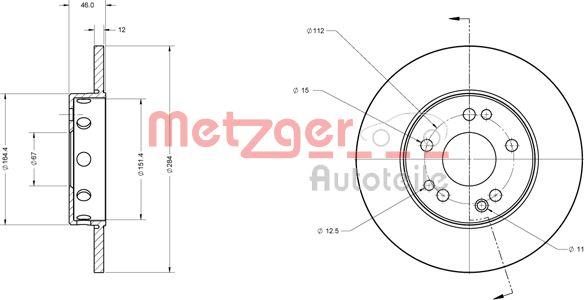 Metzger 6110325 - Гальмівний диск autozip.com.ua