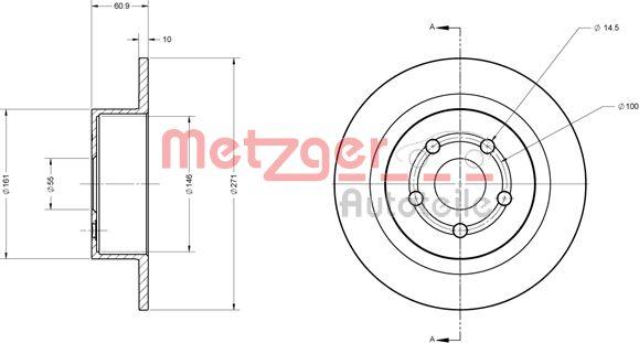 Metzger 6110374 - Гальмівний диск autozip.com.ua