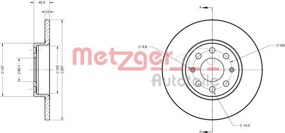 Metzger 6110246 - Гальмівний диск autozip.com.ua