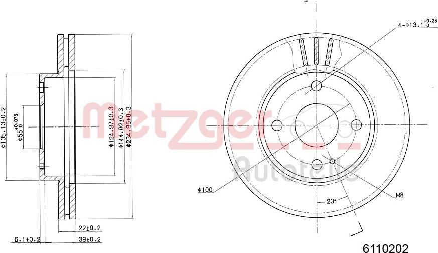 Metzger 6110202 - Гальмівний диск autozip.com.ua