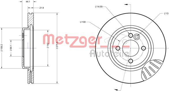 Metzger 6110207 - Гальмівний диск autozip.com.ua