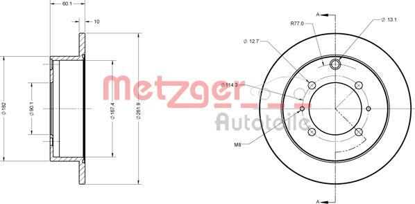 Metzger 6110221 - Гальмівний диск autozip.com.ua