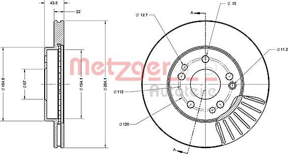 Metzger 6110223 - Гальмівний диск autozip.com.ua