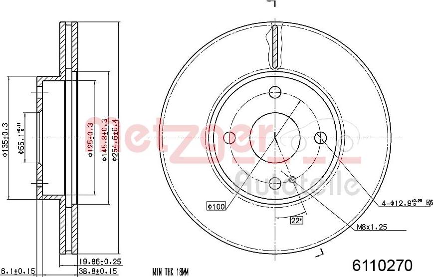 Metzger 6110270 - Гальмівний диск autozip.com.ua