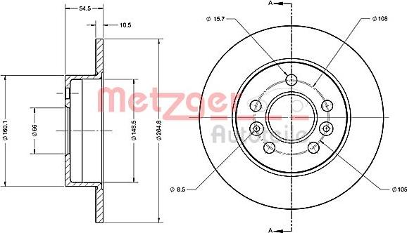 Metzger 6110273 - Гальмівний диск autozip.com.ua