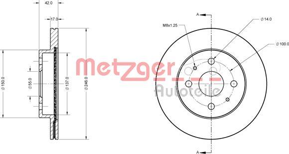 Metzger 6110277 - Гальмівний диск autozip.com.ua