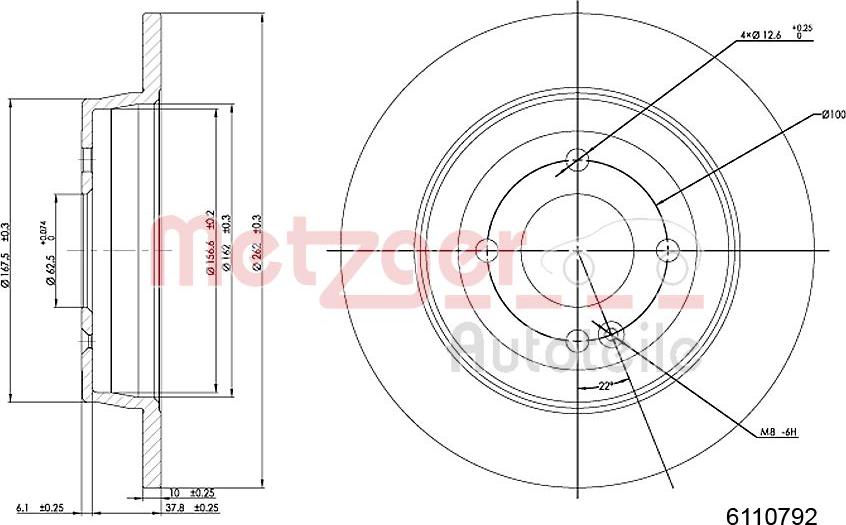 Metzger 6110792 - Гальмівний диск autozip.com.ua