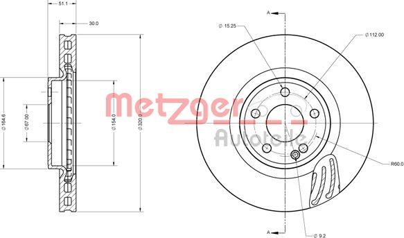 Metzger 6110746 - Гальмівний диск autozip.com.ua