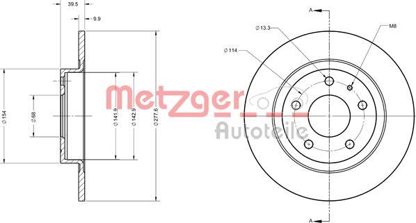 Metzger 6110740 - Гальмівний диск autozip.com.ua