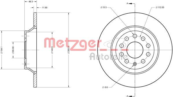 Metzger 6110747 - Гальмівний диск autozip.com.ua