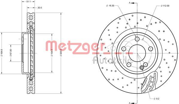 Metzger 6110754 - Гальмівний диск autozip.com.ua