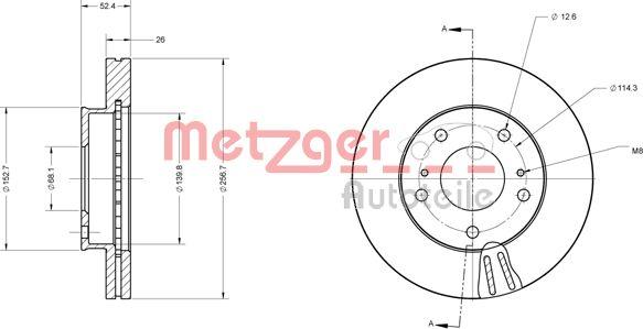 Metzger 6110702 - Гальмівний диск autozip.com.ua