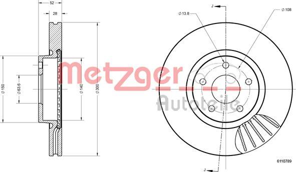 Metzger 6110789 - Гальмівний диск autozip.com.ua