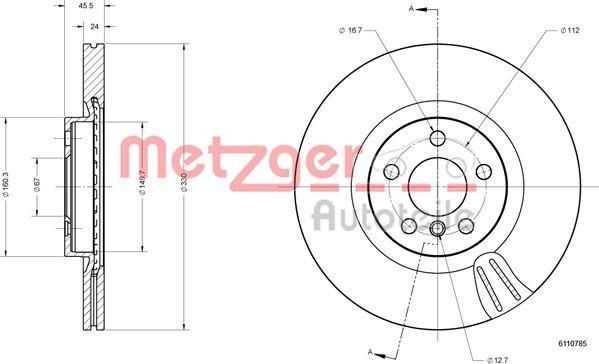 Metzger 6110785 - Гальмівний диск autozip.com.ua