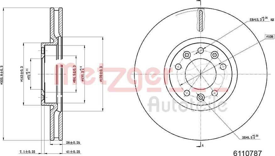 Metzger 6110787 - Гальмівний диск autozip.com.ua