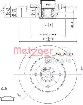 Metzger 6110724 - Гальмівний диск autozip.com.ua